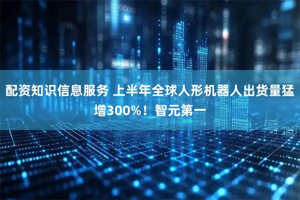 配资知识信息服务 上半年全球人形机器人出货量猛增300%！智元第一